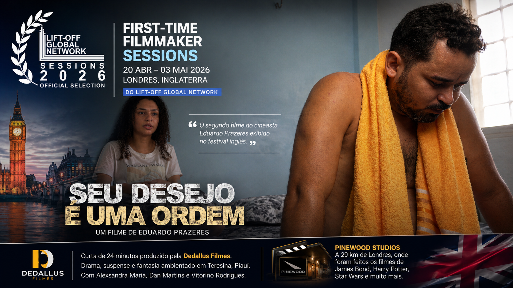 “Seu Desejo É Uma Ordem”, dirigido por Eduardo Prazeres, integra a seleção oficial do First-Time Filmmaker Sessions 2026.