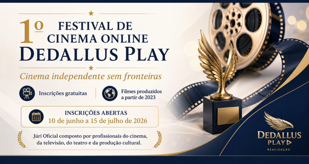 Banner oficial do 1º Festival de Cinema Online Dedallus Play